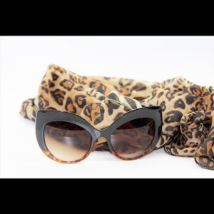 Leopard Print Sunglasses and Matching Scarf Set