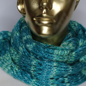 Green and Blue Knit Scarf